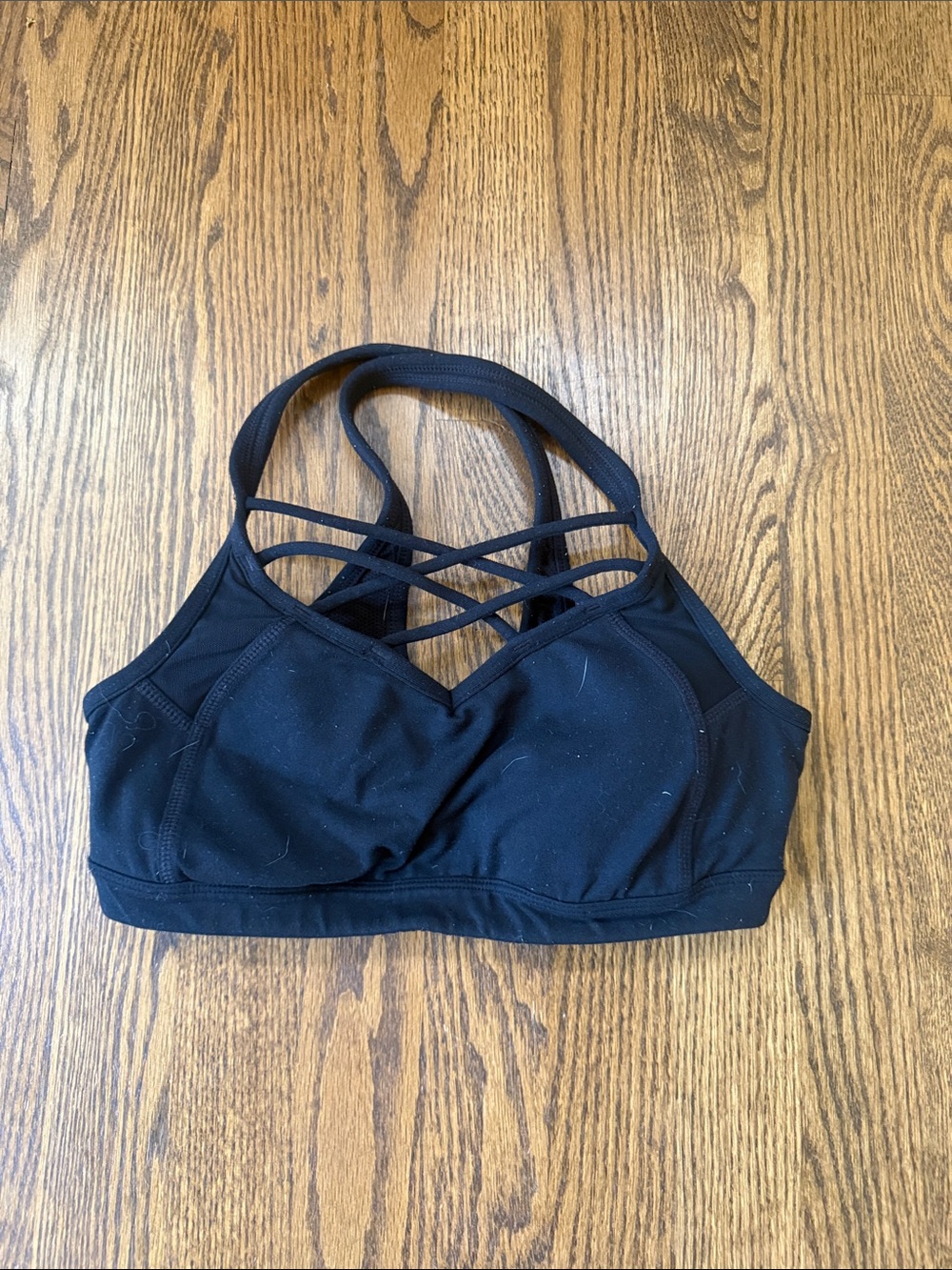 Athleta Black Crisscross Strappy Sports Bra